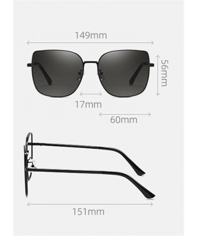 Women Large Frame Square Outdoor Vacation Driving Driver Fashion Decoration Sunglasses (Color : D, Size : 1) 1 B $19.87 Designer