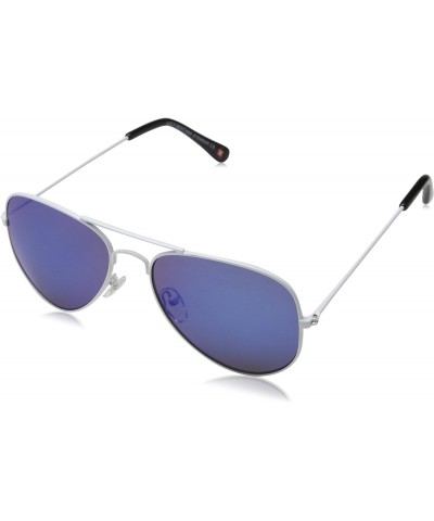 sunglasses MS96 E Metal White Grey with Blue mirror effect $32.40 Aviator