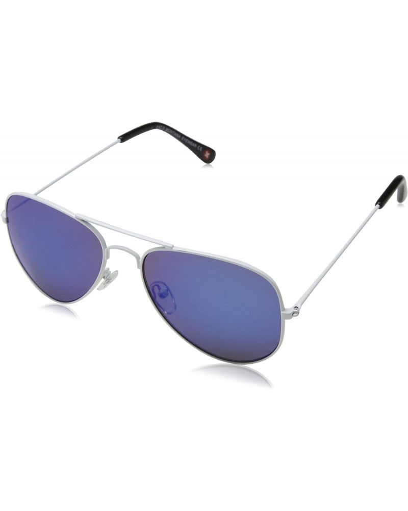 sunglasses MS96 E Metal White Grey with Blue mirror effect $32.40 Aviator