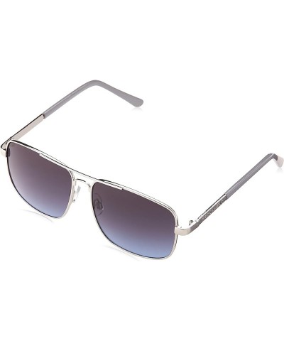 R1544 Vintage Uv Protective Rectangular Metal Navigator Aviator Pilot Sunglasses. Gifts for Men with Flair, 60 Mm Silver & Gr...