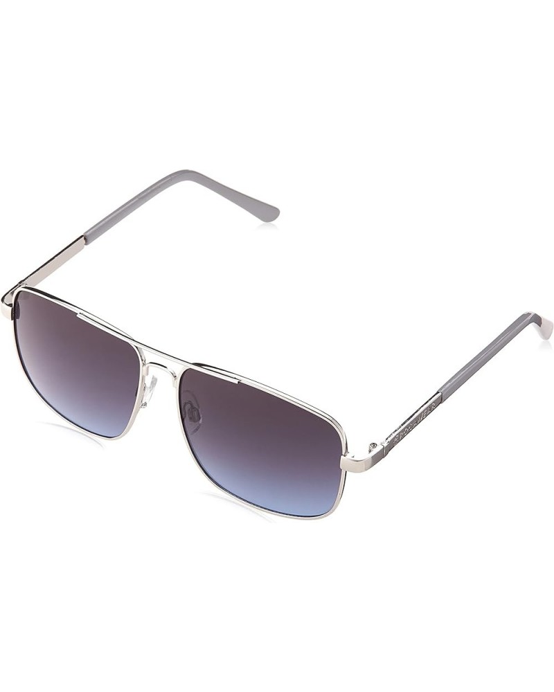 R1544 Vintage Uv Protective Rectangular Metal Navigator Aviator Pilot Sunglasses. Gifts for Men with Flair, 60 Mm Silver & Gr...