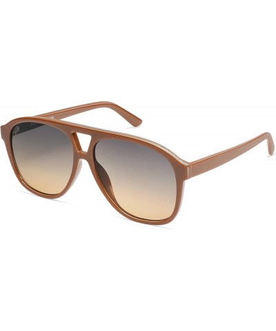 Retro Trendy Aviator Sunglasses for Women Men Classic Vintage UV400 Aviators SJ2315 Orange/Grey Gradient Brown $10.08 Square