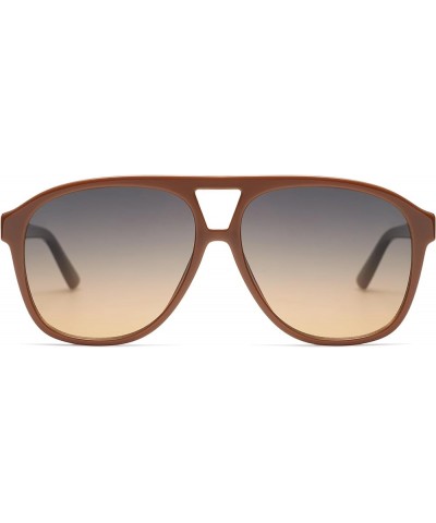 Retro Trendy Aviator Sunglasses for Women Men Classic Vintage UV400 Aviators SJ2315 Orange/Grey Gradient Brown $10.08 Square