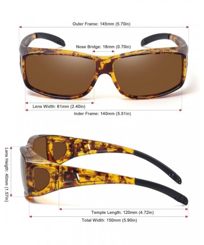 Fit Over Glasses Sunglasses for Men Women,Wrap Around Sunglasses Polarized UV400 Protection Tortoiseshell Frame-brown Lens $1...