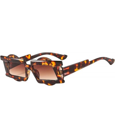 Retro Unique Square Sunglasses Women Fashion Double Color Shades UV400 Men Punk Leopard Tea Gradient Sun Glasses Leopard $10....