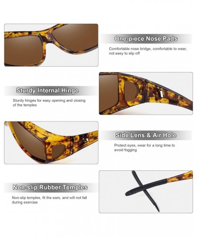 Fit Over Glasses Sunglasses for Men Women,Wrap Around Sunglasses Polarized UV400 Protection Tortoiseshell Frame-brown Lens $1...