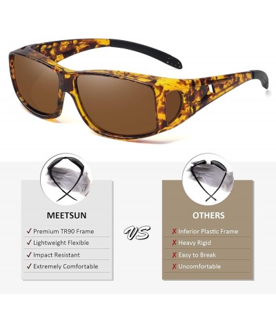 Fit Over Glasses Sunglasses for Men Women,Wrap Around Sunglasses Polarized UV400 Protection Tortoiseshell Frame-brown Lens $1...