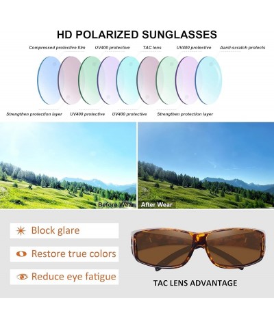 Fit Over Glasses Sunglasses for Men Women,Wrap Around Sunglasses Polarized UV400 Protection Tortoiseshell Frame-brown Lens $1...