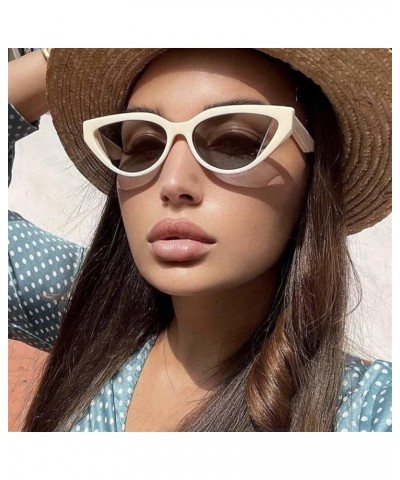 Triangular cat Eye Retro Small Frame Sunglasses for Men and Women Outdoor (Color : B, Size : 1) 1 B $18.64 Designer