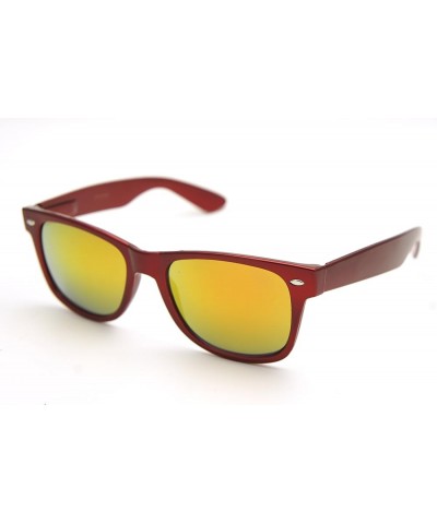 Sunglasses Classic 80's Vintage Style Lightweight, 100% UVA UVB Protection Medium, Electric Red / Red Yellow Mirror Lens $12....