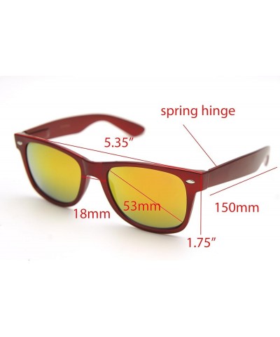 Sunglasses Classic 80's Vintage Style Lightweight, 100% UVA UVB Protection Medium, Electric Red / Red Yellow Mirror Lens $12....