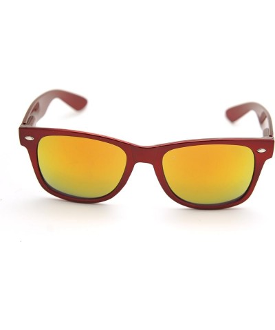 Sunglasses Classic 80's Vintage Style Lightweight, 100% UVA UVB Protection Medium, Electric Red / Red Yellow Mirror Lens $12....