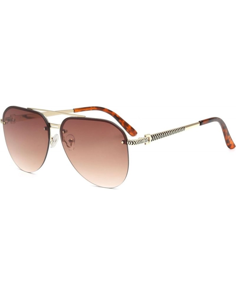 Frameless Metal Large Frame Men And Women Outdoor Vacation Decorative Sunglasses D $19.49 Designer