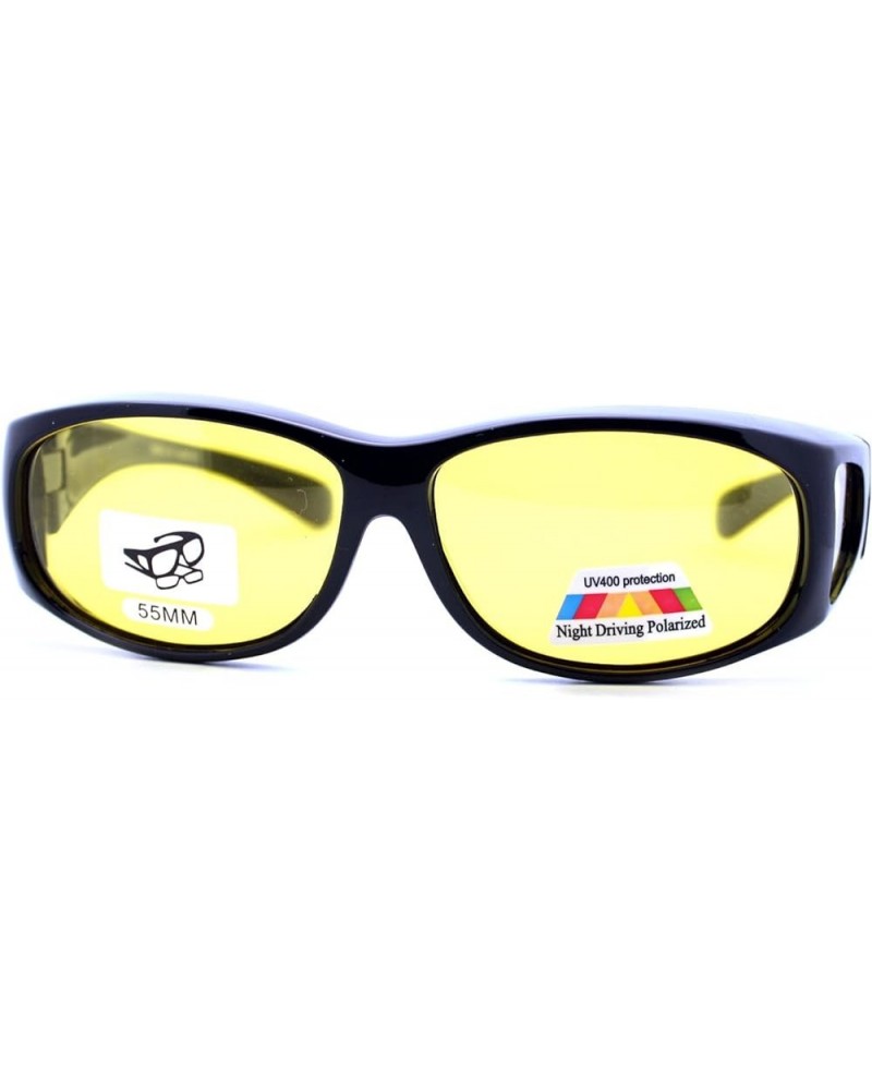 Fit Over Small Glasses Foggy Gloomy Weather Yellow Lens Sunglasses Black yellow $8.61 Oval