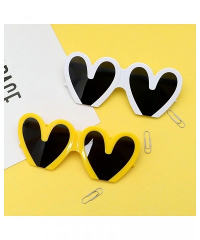 Love Heart Shaped Sunglasses Women Men Vintage Half Frame Y2k Sunglasses Love Cute Cool Hip Hop Sun Glasses White $9.91 Designer