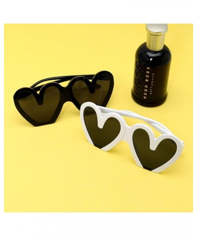 Love Heart Shaped Sunglasses Women Men Vintage Half Frame Y2k Sunglasses Love Cute Cool Hip Hop Sun Glasses White $9.91 Designer