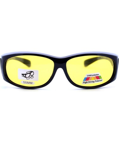 Fit Over Small Glasses Foggy Gloomy Weather Yellow Lens Sunglasses Black yellow $8.61 Oval