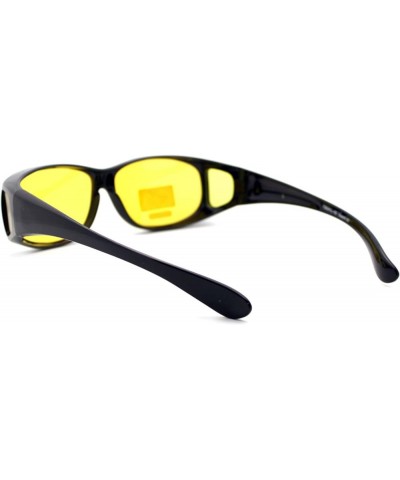 Fit Over Small Glasses Foggy Gloomy Weather Yellow Lens Sunglasses Black yellow $8.61 Oval