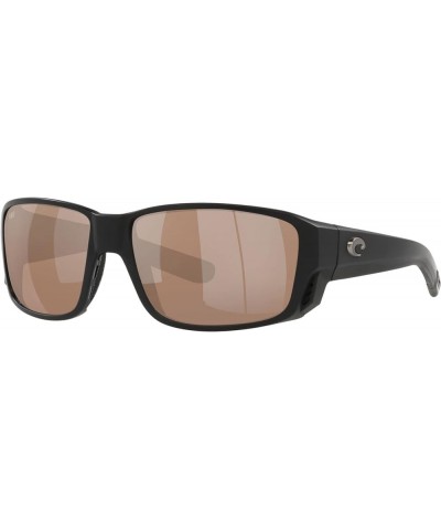 mens Tuna Alley Pro Rectangular Sunglasses Black/Polarized Copper Silver Mirrored 580g $107.46 Rectangular