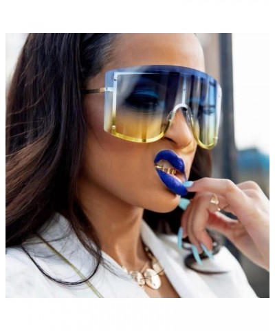 Metal Hip Hop Exaggeration Eyewear Oversized Mirror Square Sunglasses Men Women Shades Glasses Uv400 2 As Picture $14.88 Sport