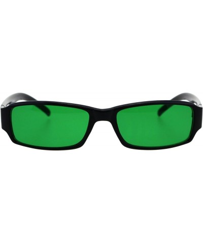 Black Rectangular Frame Sunglasses Simple Classic Shades Color Lens UV 400 Black Green $10.00 Rectangular