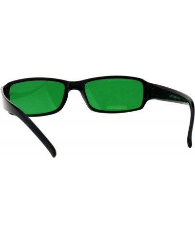 Black Rectangular Frame Sunglasses Simple Classic Shades Color Lens UV 400 Black Green $10.00 Rectangular