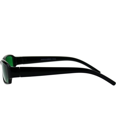 Black Rectangular Frame Sunglasses Simple Classic Shades Color Lens UV 400 Black Green $10.00 Rectangular