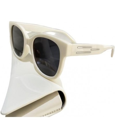 Women's polarized sunglasses, large frame, UV resistant summer sunglasses White $12.65 Square