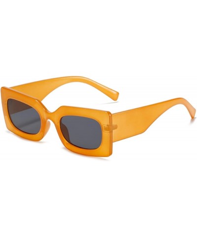 Square Frame Fashion Sunglasses for Men and Women Outdoor Sun Shading Vacation Party (Color : B, Size : Medium) Medium F $19....