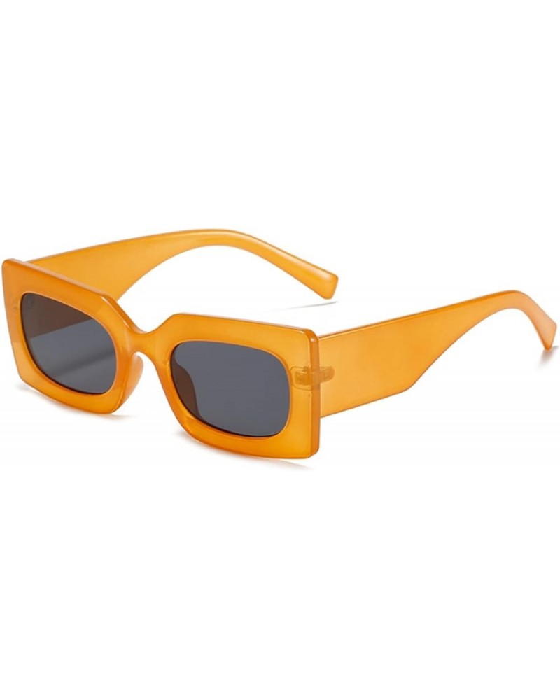 Square Frame Fashion Sunglasses for Men and Women Outdoor Sun Shading Vacation Party (Color : B, Size : Medium) Medium F $19....