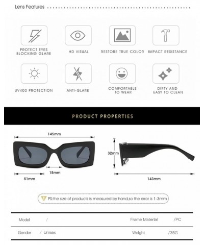 Square Frame Fashion Sunglasses for Men and Women Outdoor Sun Shading Vacation Party (Color : B, Size : Medium) Medium F $19....