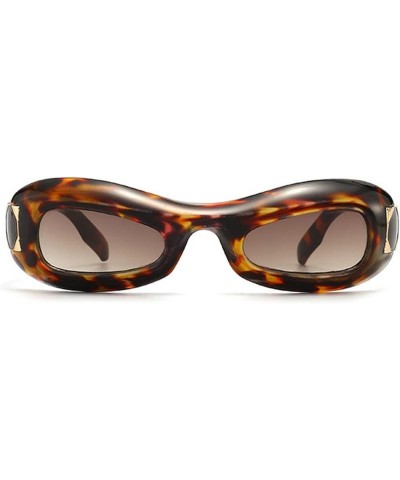 Retro Cat Eye Sunglasses Women Fashion Oval Lens Shades UV400 Men Sun Glasses 2pcs Black&leopard $10.06 Oval