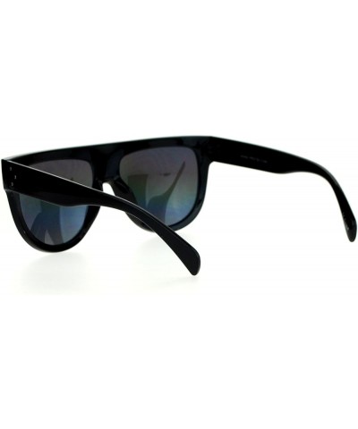 Black Flat Top Sunglasses Designer Unisex Fashion Mirror Lens Shades Black rainbow mirror $8.61 Round