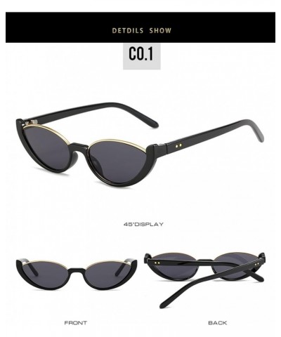 Cat Eye Men and Women Street Photography Sunglasses Outdoor Vacation Fashion (Color : E, Size : Medium) Medium D $15.15 Cat Eye