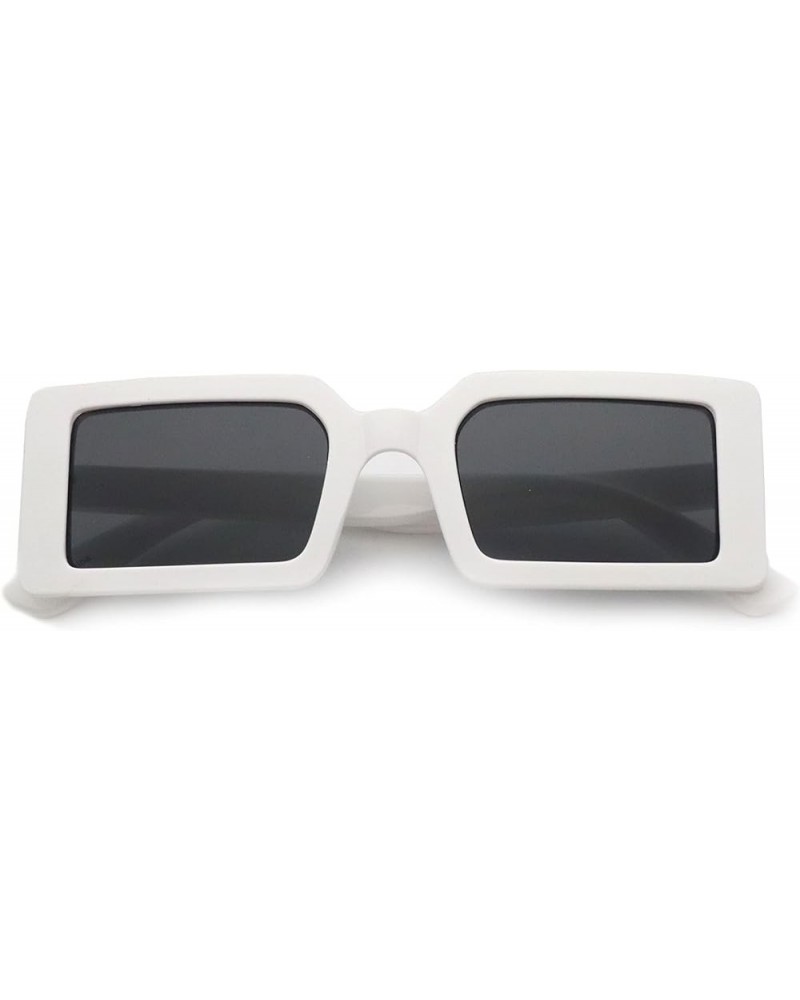 Rectangle Trendy Sunglasses for Women Retro Fashion Sunglasses UV 400 Protection Square Frame Shades White/Grey $9.45 Rectang...