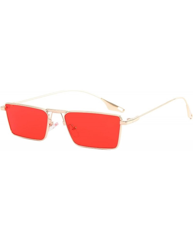 Small Frame Fashion Hip Hop Woman Sunglasses Metal Outdoor Vacation UV400 Sunglasses Gift B $16.30 Designer