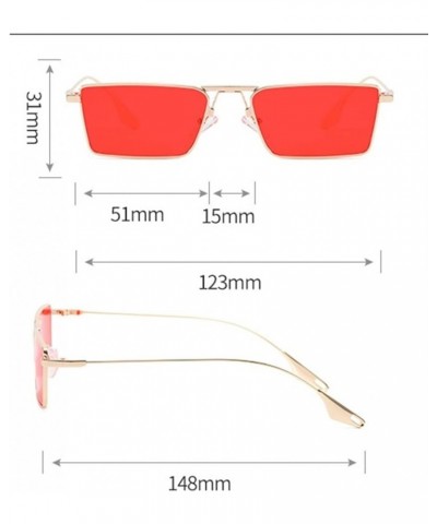 Small Frame Fashion Hip Hop Woman Sunglasses Metal Outdoor Vacation UV400 Sunglasses Gift B $16.30 Designer