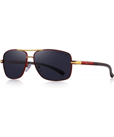 HOT Fashion Driving Polarized Sunglasses for Men Square 45mm glasses S8714 Red $12.17 Square