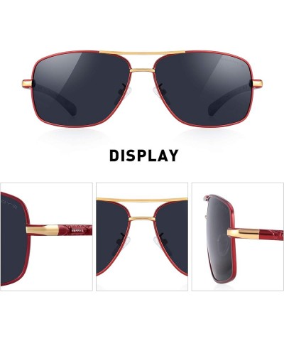 HOT Fashion Driving Polarized Sunglasses for Men Square 45mm glasses S8714 Red $12.17 Square