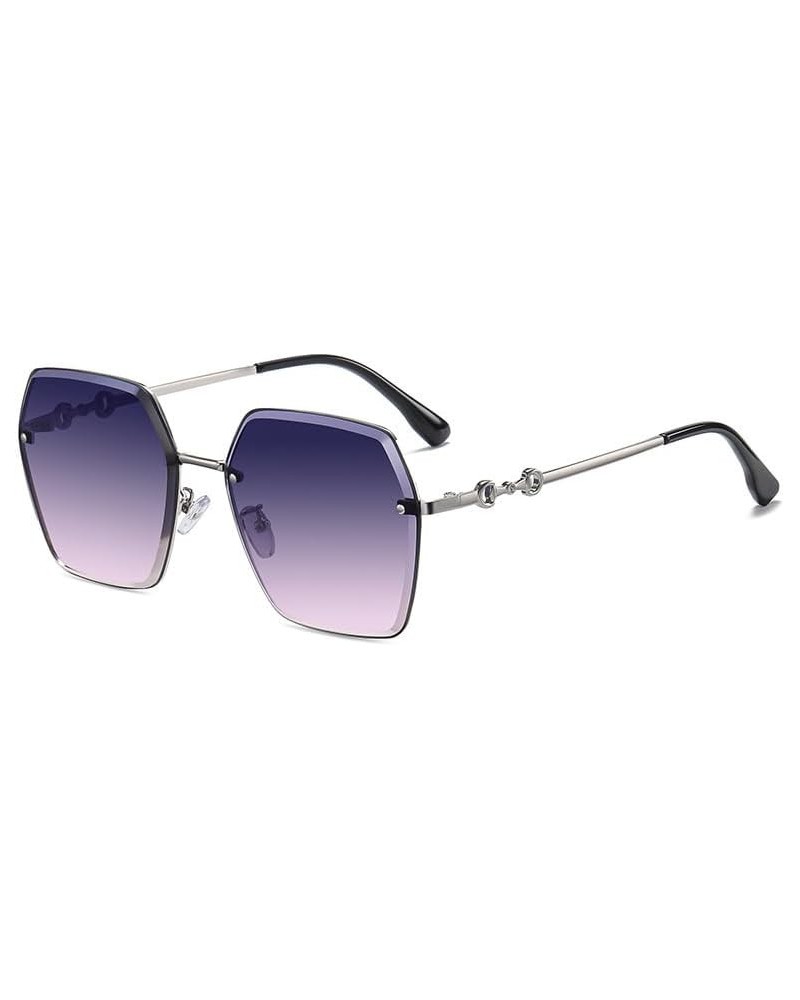 X XENO Sunglasses A0747 Purple / Silver $11.39 Hexagonal