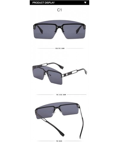 Street Photo Sunglasses Metal Frame Street Photo Decorative Glasses (Color : B, Size : Medium) Medium E $20.21 Designer