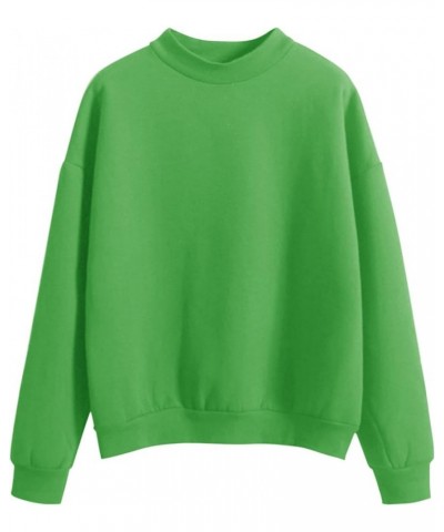 Womens Fall Side Split Sweatshirt Long Sleeve Crewneck Pullover Sweaters Fashion Fall Winter Clothes 2023 727-awyqg-green-e $...