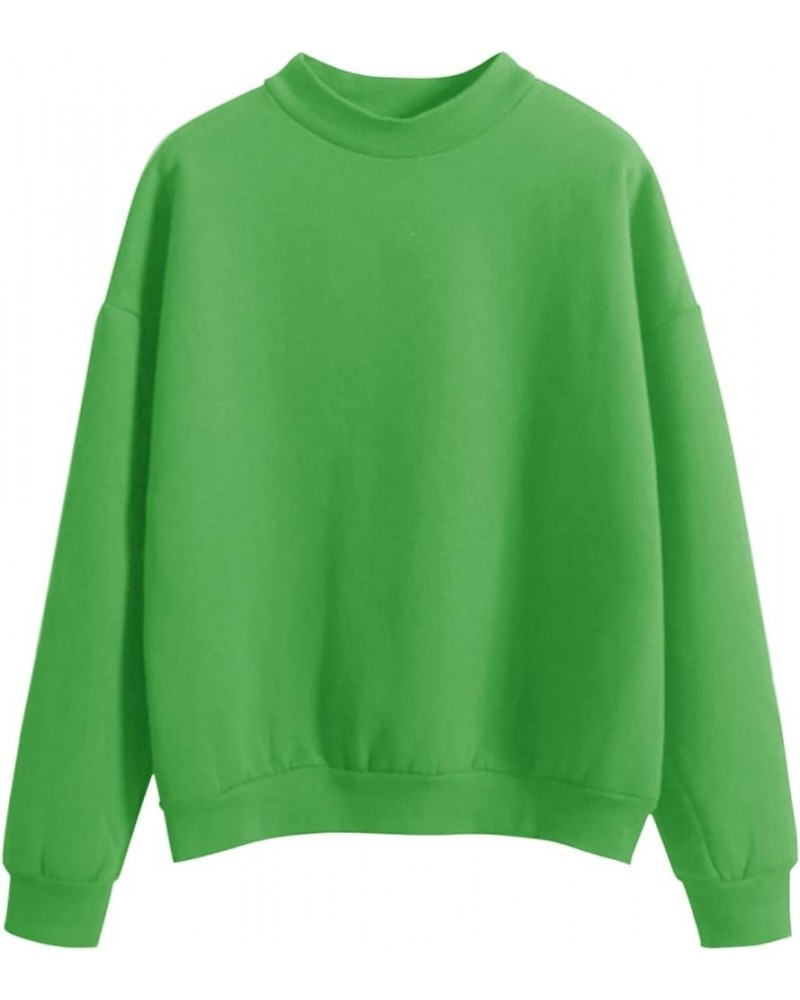 Womens Fall Side Split Sweatshirt Long Sleeve Crewneck Pullover Sweaters Fashion Fall Winter Clothes 2023 727-awyqg-green-e $...