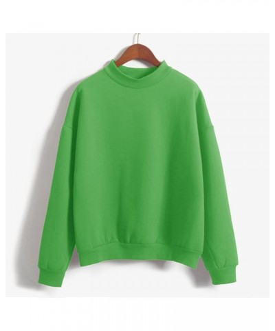 Womens Fall Side Split Sweatshirt Long Sleeve Crewneck Pullover Sweaters Fashion Fall Winter Clothes 2023 727-awyqg-green-e $...