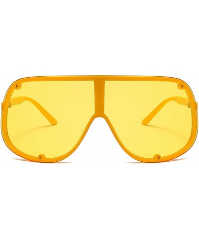 Wrap Around One Piece Sunglasses for Women Men Oversized Trendy 2000s Y2K Sun Glasses Shield Goggles Shades Yellow $10.62 Ove...