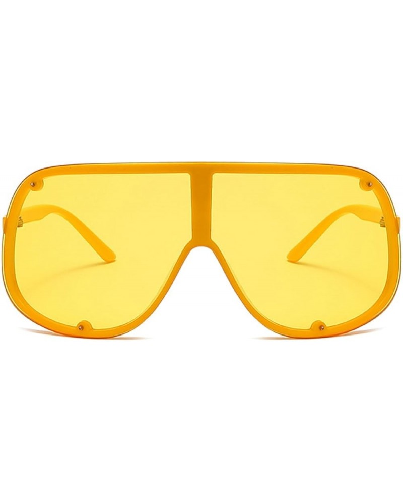 Wrap Around One Piece Sunglasses for Women Men Oversized Trendy 2000s Y2K Sun Glasses Shield Goggles Shades Yellow $10.62 Ove...