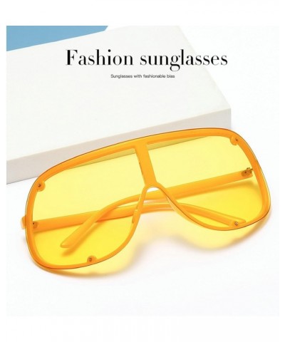 Wrap Around One Piece Sunglasses for Women Men Oversized Trendy 2000s Y2K Sun Glasses Shield Goggles Shades Yellow $10.62 Ove...