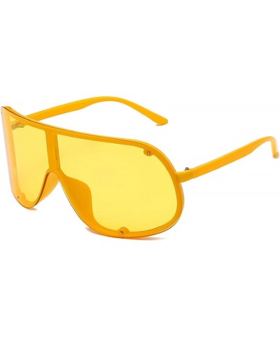 Wrap Around One Piece Sunglasses for Women Men Oversized Trendy 2000s Y2K Sun Glasses Shield Goggles Shades Yellow $10.62 Ove...