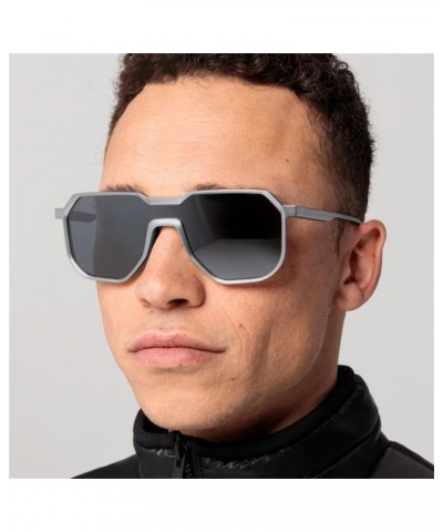 Sunglasses Men Vintage One-pieces Punk Sun Glasses For Male Oversized Square Eyewear Shades C10 Gun Double Gray $31.50 Sport