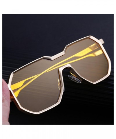 Sunglasses Men Vintage One-pieces Punk Sun Glasses For Male Oversized Square Eyewear Shades C10 Gun Double Gray $31.50 Sport